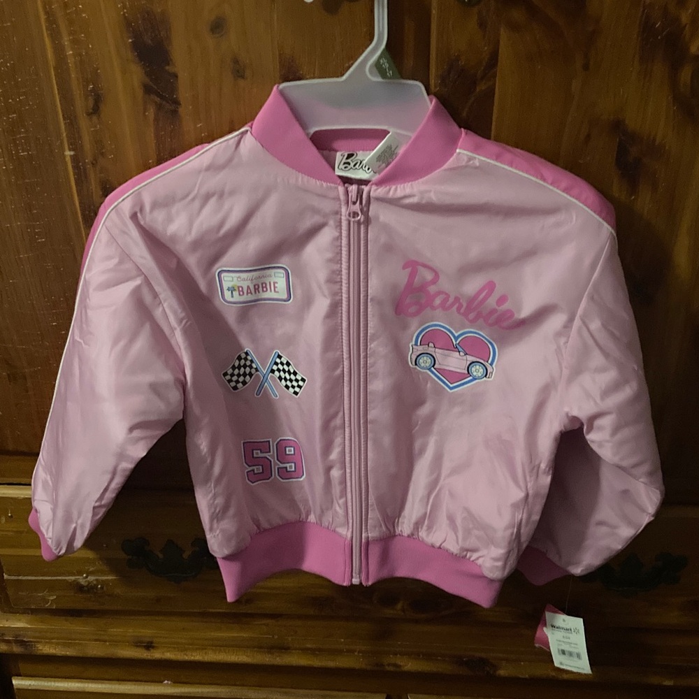 Barbie Light Pink Patch Bomber Jacket Size 6X! NWT!